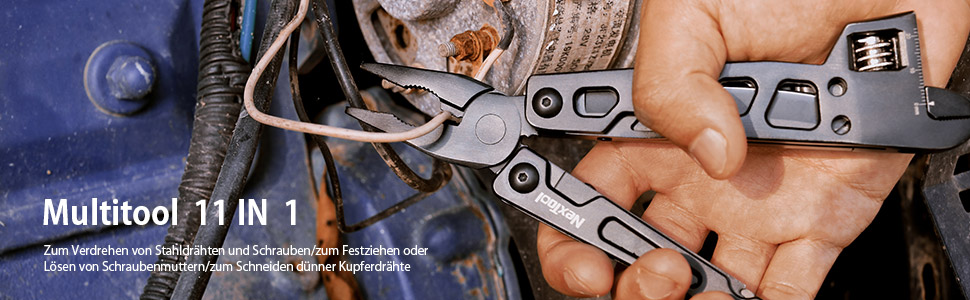 NexTool Multitool, 11-in-1 Multitool Tool, Folding Stainless Steel, Multifunction Tool with Knife, Scissors, Bottle Opener, and Wood Saw, 9 Screwdrivers, Nylon Pouch for Gifts for Men (Pliers)