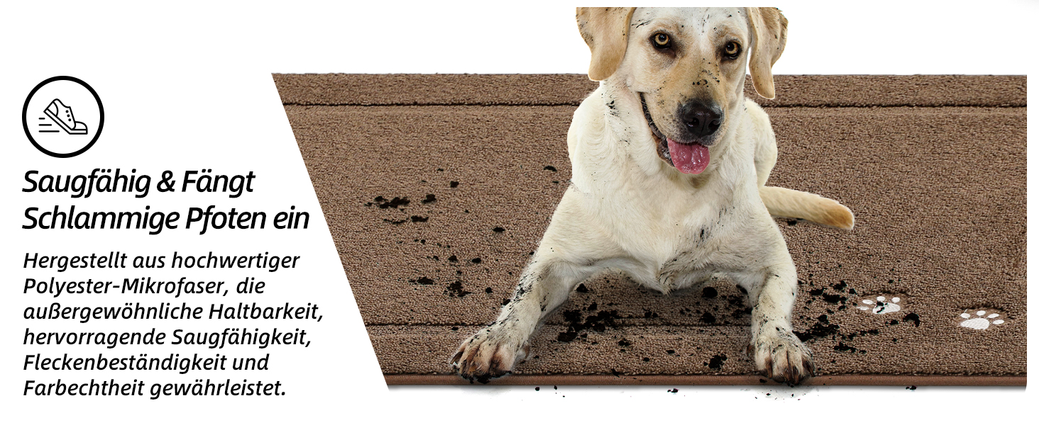 Килимок для дому BEQHAUSE 80x120 см, миючий, для входу, переднього та заднього дверей, коридору (колір: коричневий)