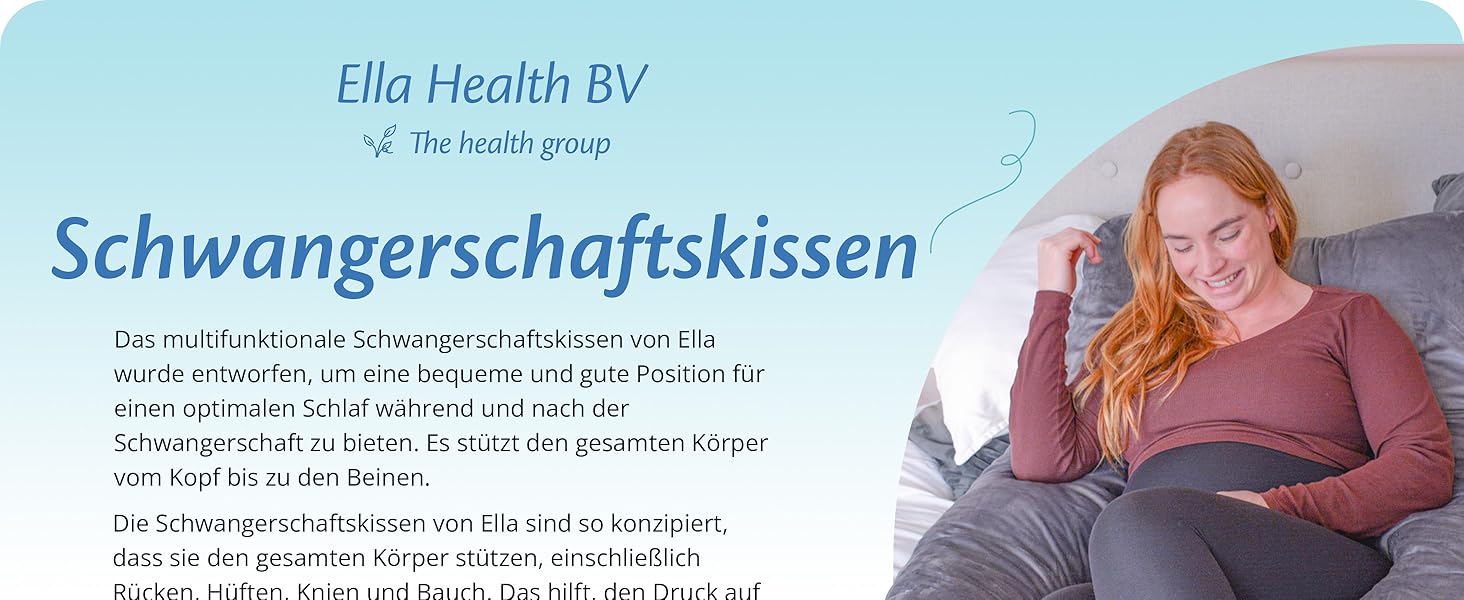 Вагітне подушка Ella, U-подібна подушка для сну на боці, U-подушка, подушка для годування з бавовняним чохлом, подушка для тіла та підтримки для жінок, для сну на боці - 140 x 80 см, сіра U, бавовна