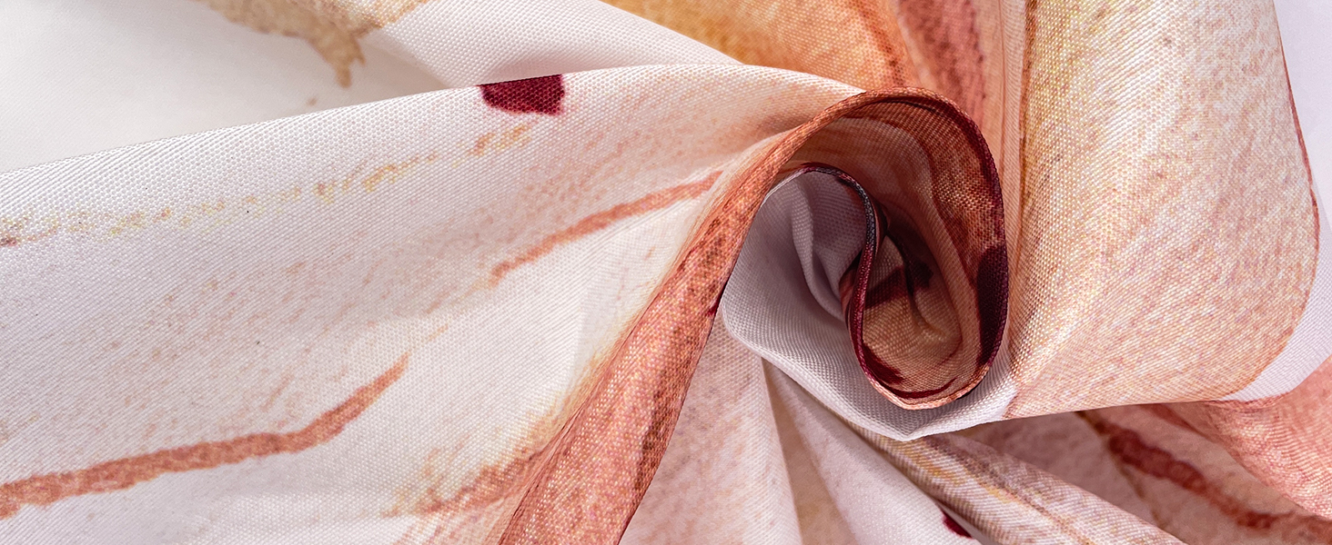 Штора для душу 240x200 см коричнева з квітами, антигрибкова, водовідштовхувальна, поліестер, з кільцями для ванної кімнати