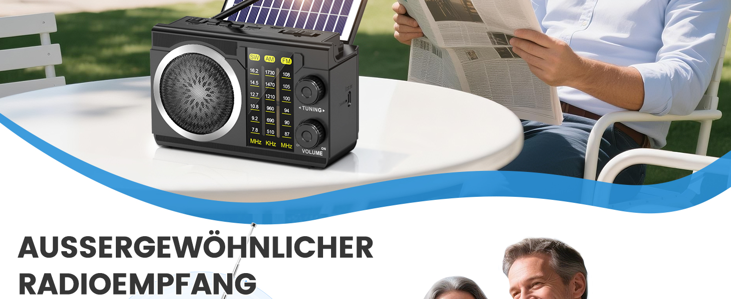 PRUNUS J-135 Радіо на сонячній енергії AM/FM/SW з акумулятором 1800mAh, Bluetooth 6.0, USB, TF-карта. Ностальгічне радіо-кофеварка для кемпінгу, надзвичайних ситуацій та активного відпочинку