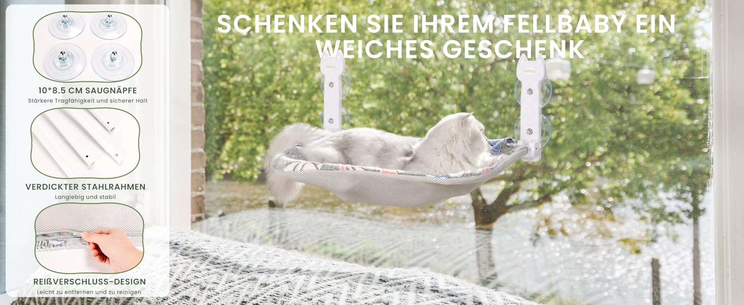 Кішка ліжко на вікно, світлодіодна килимок, складана, бездротова, до 20 кг, зручне ліжко з оглядом 360°, кішка гамак, віконце ліжко (Сірий, 1 шт.)