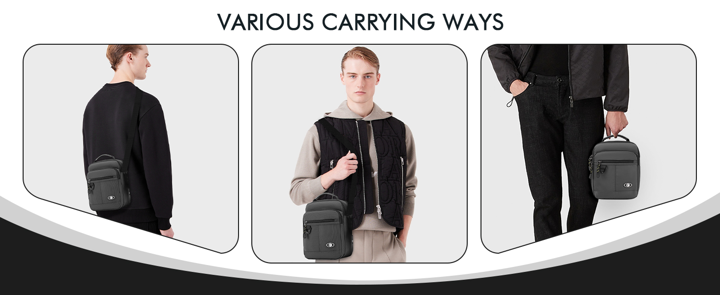 Чоловіча сумка на плечі BAGZY: велика нагрудна сумка-рюкзак для роботи, навчання та подорожей (579grün)