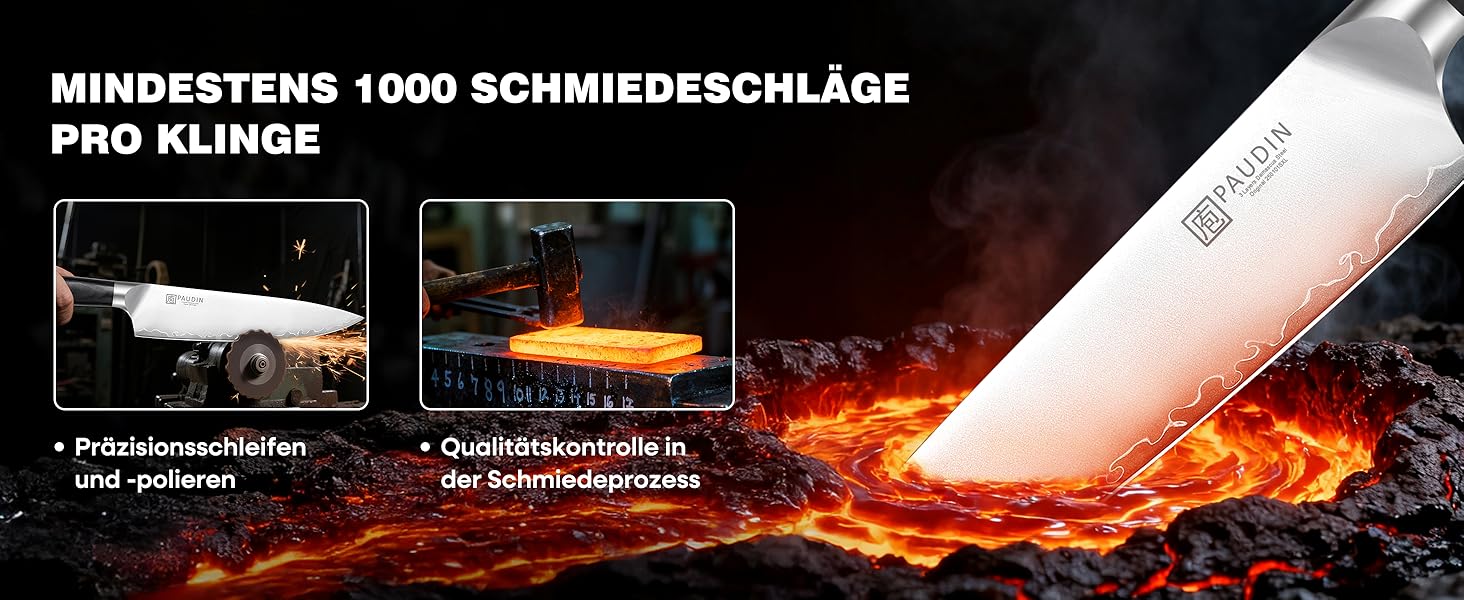 Набір кухонних ножів PAUDIN 4 шт: кухонний ніж, саторі, універсальний ніж, ніж для овочів. Професійний, гострий, з нержавіючої сталі 10Cr15CoMoV (твердість 62 HRC), з ергономічною дерев'яною ручкою