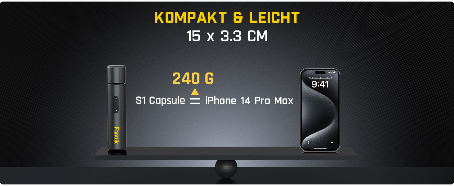 Fanttik NEX S1 Капсульний акумуляторний шуруповерт, 3.7V, 5Nm, 320 об/хв, LED, S2 біти, 5 шт. сталеві біти для меблів та побутових приладів, чорний