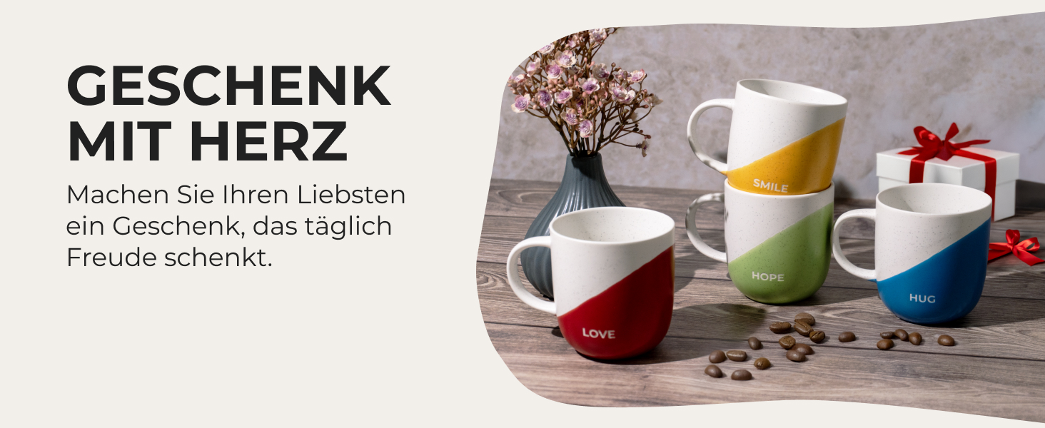 Набір кавових чашок Miamio 4 шт по 300 мл з приколами/Подарункові чашки для мами, тата, жінок, чоловіків, сім'ї, друзів/Підходить для мікрохвильової печі та миття в посудомийній машині (Дизайн B)