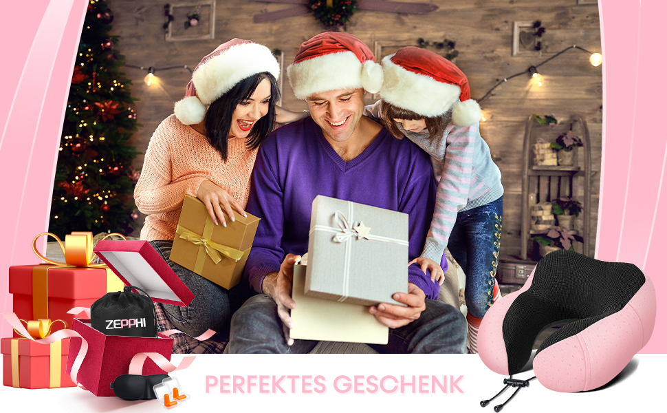 Подушка для шиї у літак - Подорожня подушка з Memory Foam - Подушка-вишенка з м'яким, дихаючим чохлом - Ідеально для кемпінгу, офісу, авто, літака, подушка для сну (Рожева)