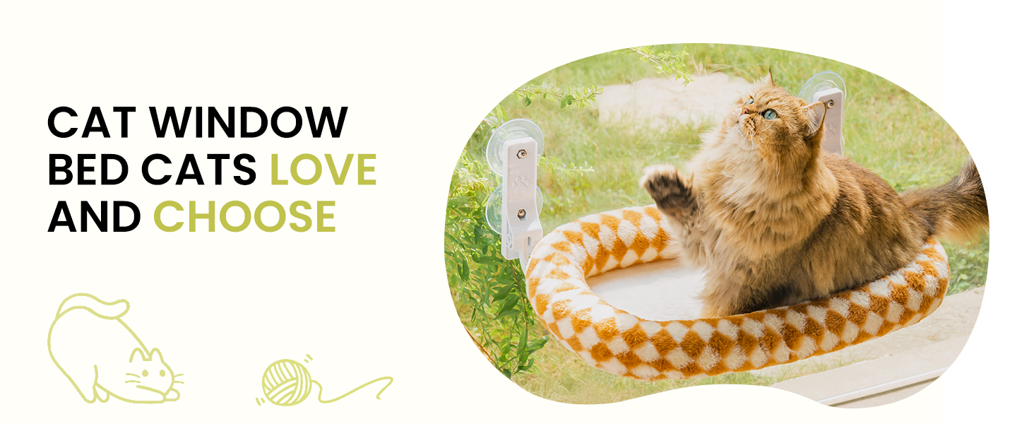 MEWOOFUN Large Cat Hammock Window with Removable Thick Cover - Foldable, Stable, 4 Strong Suction Cups, Holds 18kg (White, M)