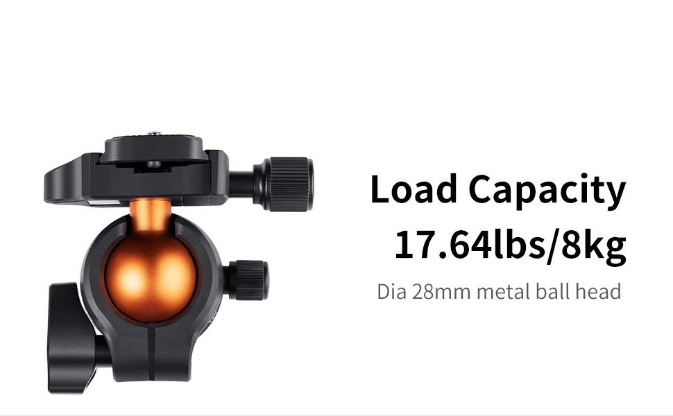Подорожній штатив для камери K&F Concept 160 см, алюмінієвий трипод для DSLR з панорамною кулею 360° та швидким затискачем
