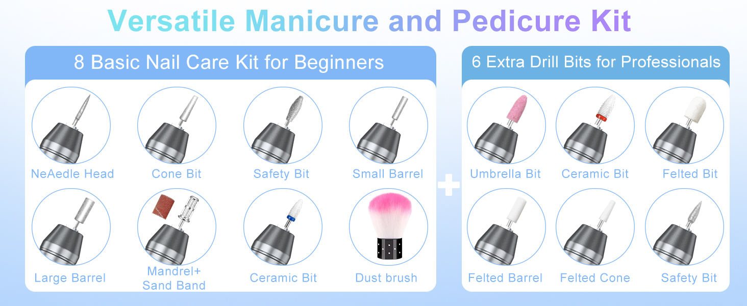 Професійний фрезер для нігтів ENGERWALL M95G: 40000 обертів/хв, акумулятор 24 год, бездротовий електричний фрезер для гелю та акрилу, LCD дисплей, турбо двигун