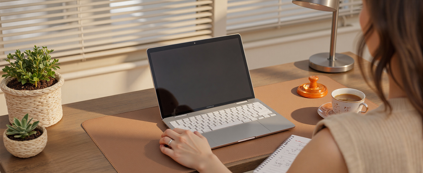 Підкладка для столу XXL з екошкіри бежевого кольору 80x40 см: антиковзка, водостійка, для офісу та дому