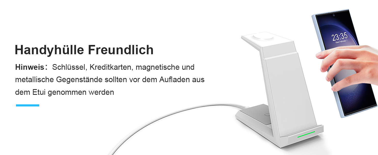 Бездротова зарядка Induktive для Samsung Galaxy Watch, Buds та смартфонів серії S (S25, S24, S23, S22, S21, Note 20) – 3 в 1, білий колір