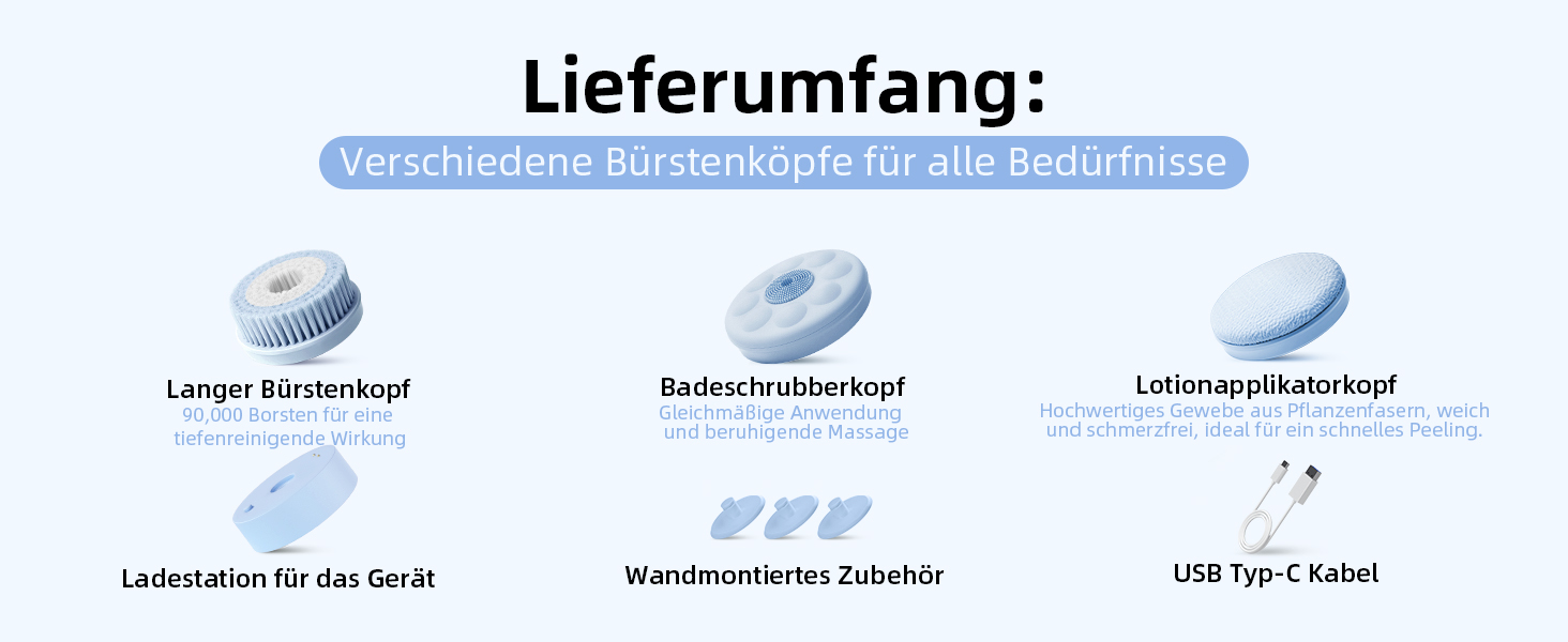 Електрична щітка для спини, м'яка ексфоліація, перезаряджається, довга ручка для душу, допомога у нанесенні крему на спину для жінок, чоловіків, людей похилого віку, глибоке очищення для всіх типів шкіри, хороша піна - Рожева (Небесно-блакитна)