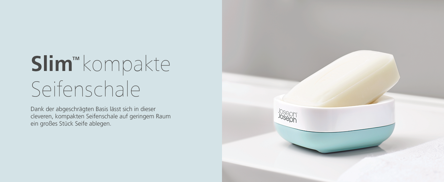 Мильниця Joseph Joseph Slim компактна, біло-блакитна, 6.2 x 14.1 x 9.1 см