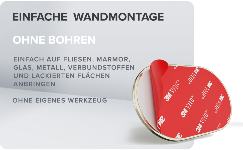 Набір для чищення унітазу Ovimar Finnkona: щітка, кріплення на стіну без свердління, силіконова щітка, вентиляція, нержавіюча сталь з порошковим покриттям, змінний насадок (золотий, клейкий)