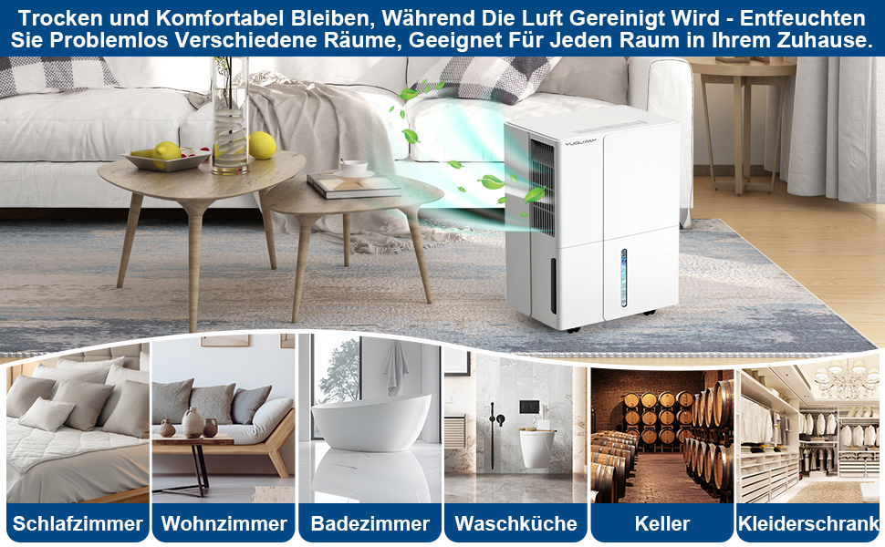 Електричний осушувач повітря 30л/день з Wi-Fi, 4 режими, автоматичне осушення, таймер, дренаж, для дому/квартири/підвалу