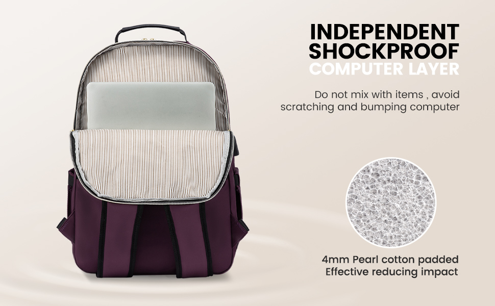 LOVEVOOK Рюкзак для жінок, великий, 15.6 дюймів, для ноутбука, водонепроникний, шкільний, для дівчат-підлітків, чорний, елегантний, для роботи, для школи, університету, подорожей, 15.6 дюймів (15.6', Темно-фіолетовий-1)