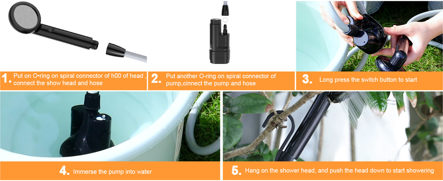 Портативна кемпінгова душова кабіна Forever Speed з акумулятором та шлангом 2м. Підходить для відпочинку на природі, миття авто, пляжу та подорожей.