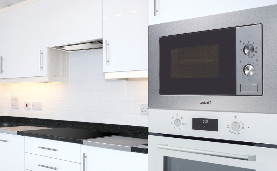 Мікрохвильова піч CATA MC 20 IX Inox: 20л, нержавіюча сталь, гриль 1000W, самостійне розморожування, таймер, ширина 60 см