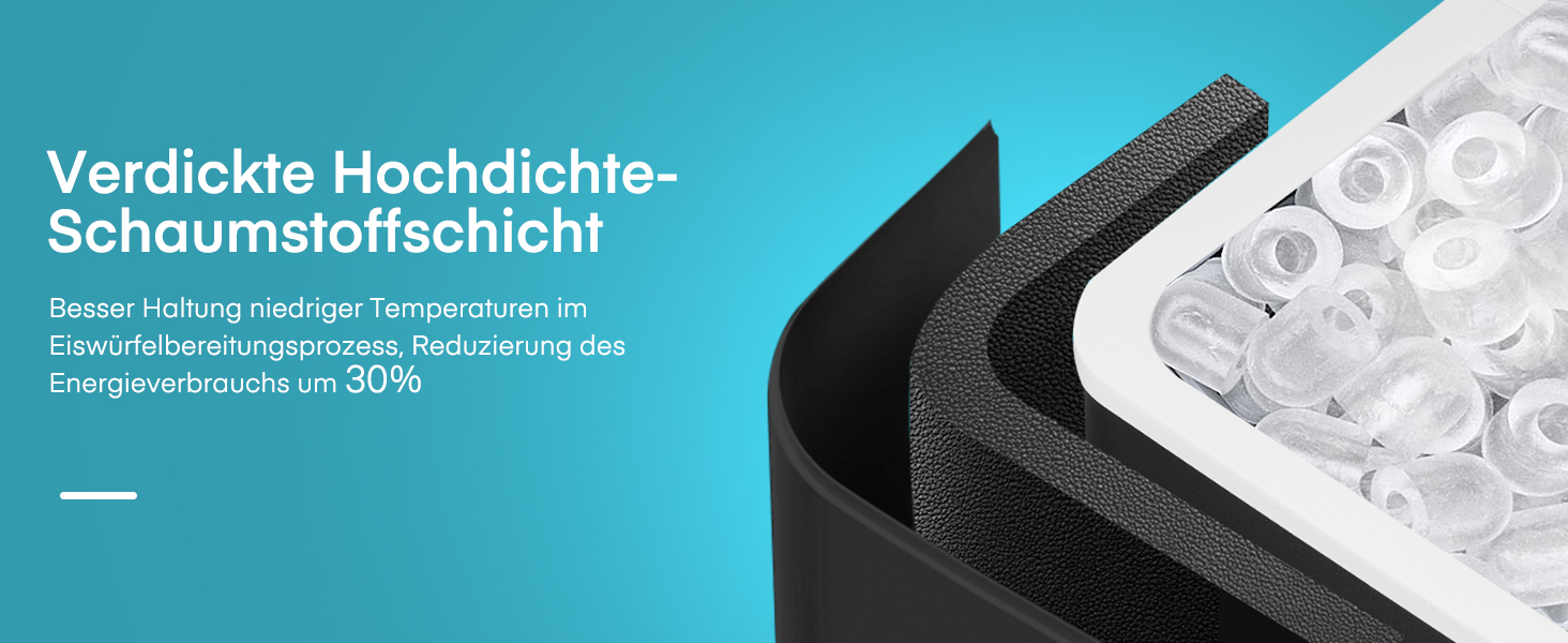 Машина для льоду FOHERE портативна, самоочисна, 14 кг/24 год, 2 розміри, компактний дизайн, керування однією кнопкою, інтелектуальні сповіщення, з лопаткою та кошиком для дому/бару/офісу/кемпінгу (чорний)