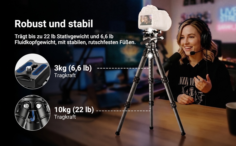 Міні-штатив NEEWER з карбонового волокна (TP10) для DSLR камери, смартфона та відеокамери, з кулястою головою 360°, тримачем для телефону та пультом керування, компактний дорожній штатив
