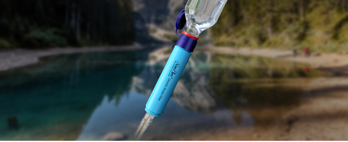 Портативний водяний фільтр SimPure Gravity 3L для кемпінгу та подорожей, з ременем і сумкою, фільтрація 0,1 мікрон, видаляє 99,9999% E.coli