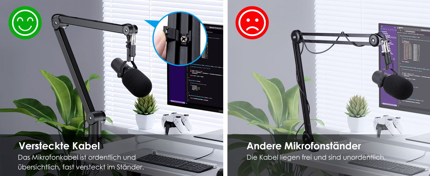 Тримач для мікрофону YOUSHARES Premium NBA6 - сумісний з Shure SM7B, Rode PodMic, Blue Yeti та ін.