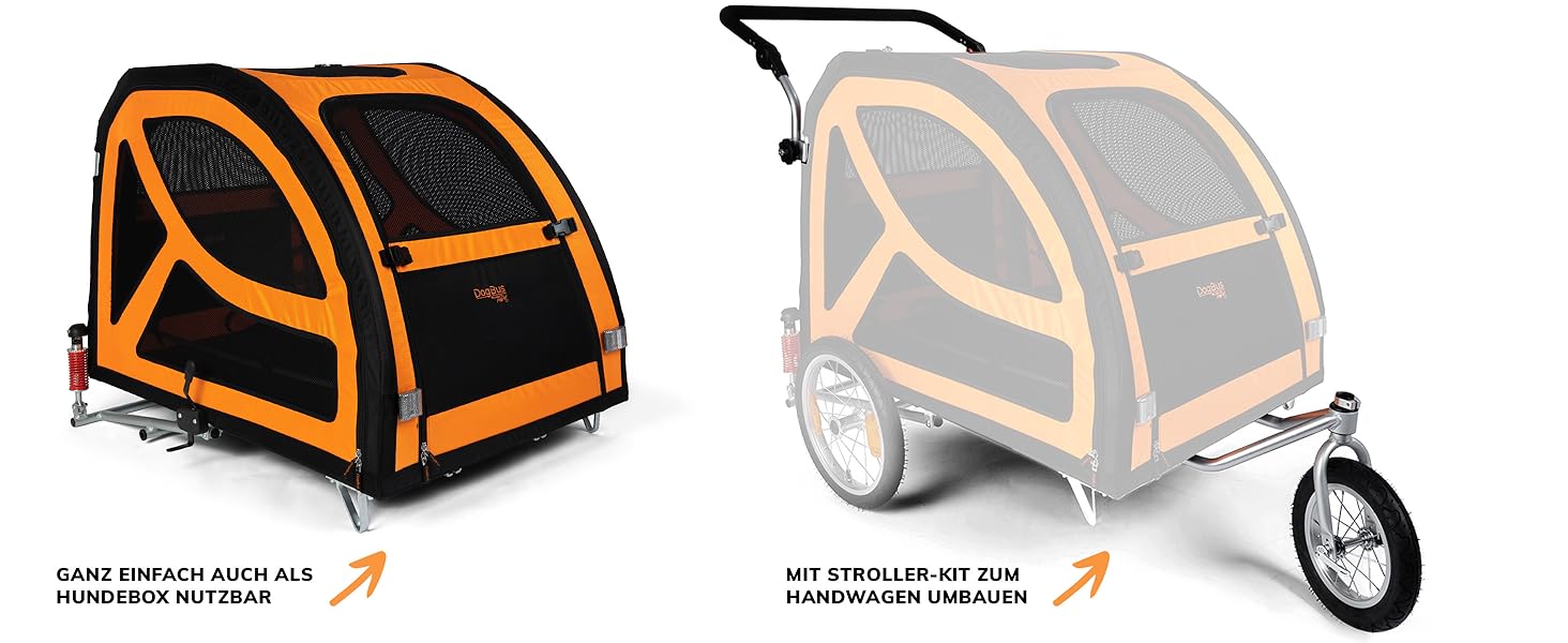 TrendPet DogBus L - велосипедний причіп для собак L, алюмінієвий, для великих собак