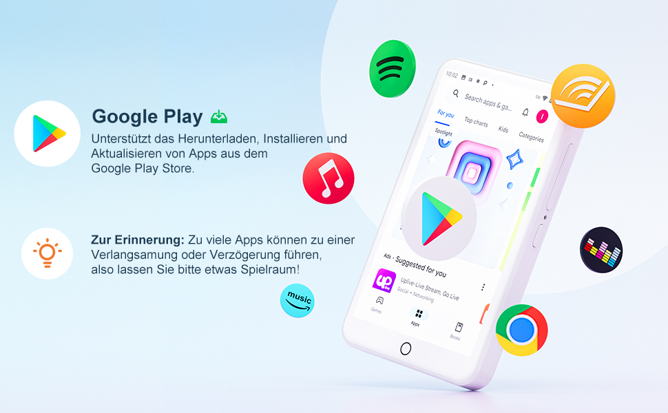 MP3-плеєр MECHEN на Android 9.0 з Wi-Fi та Bluetooth, 4-дюймовий сенсорний екран, підтримка Spotify, Amazon Music, Audible, радіо, білий колір — ідеальний для спорту, подорожей та дітей