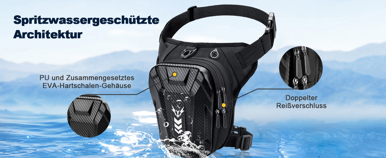 Мотосумка на стегно Beintasche, поясна сумка для чоловіків та жінок, розширена місткість, світловідбиваючі смуги та регульований ремінь, рюкзаки та сумки для велоспорту та піших прогулянок