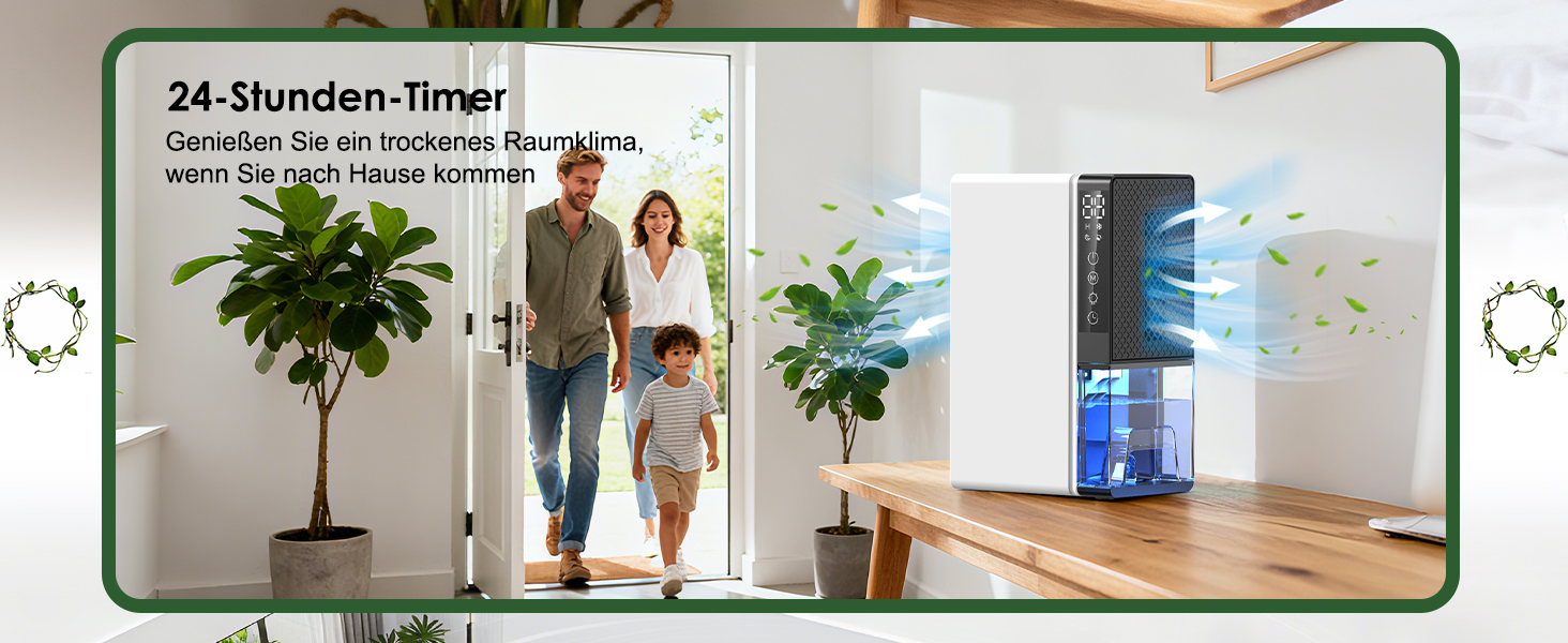 Електричний осушувач повітря 2700 мл з автоматичним вимкненням, таймером, нічним режимом та 7-кольоровим нічним світлом, портативний для дому, ванної кімнати, підвалу (600 мл/24 год)