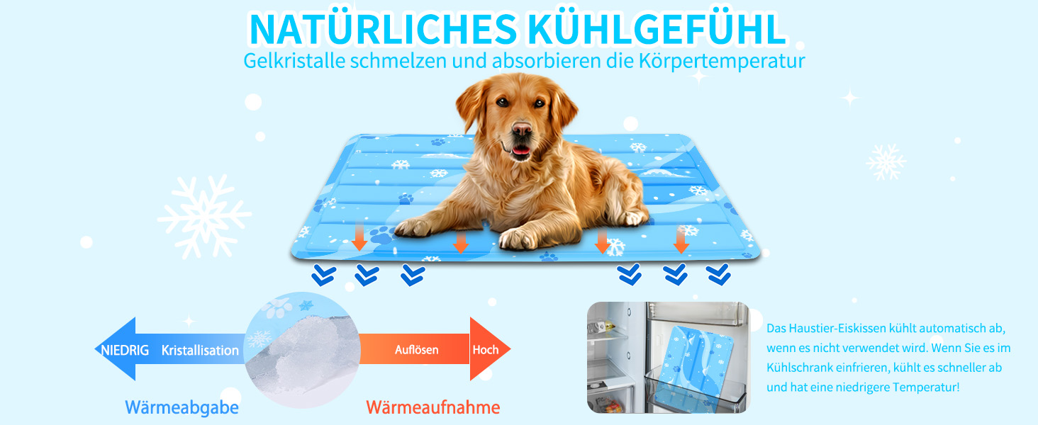 Кілим-охолоджувач для собак та котів, 50x90 см, блакитний. Самостійно охолоджуючий, з нетоксичним гелем, зносостійкий