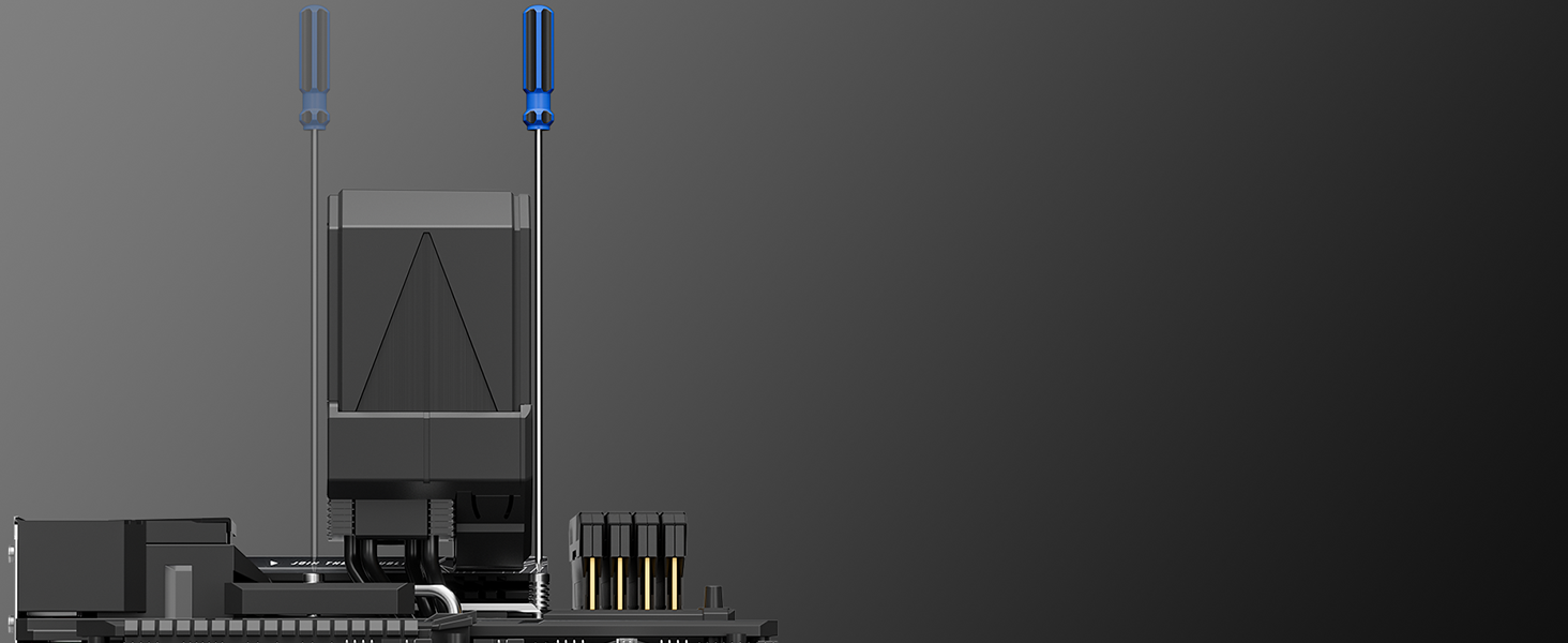 upHere UP1 Elite KC4C: Кулер для процесора з RGB підсвічуванням, 120мм, 4 теплові трубки, сумісний з AMD AM4/AM5 та Intel