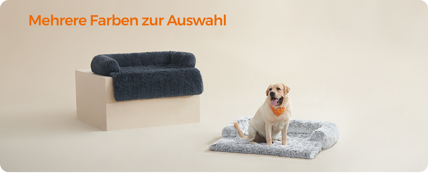 Ліжко для собак Feandrea FluffyHug, плюшеве, XXL, 122 x 95 x 18 см, Ombré Grey, для великих собак