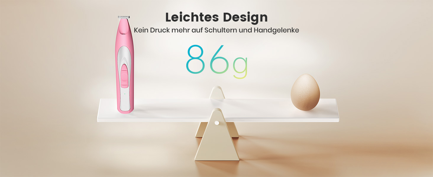 Триммер для собак Oneisall Paw Trim Pro з LED-підсвічуванням, рожевий: безпечна стрижка лап, очей, вух та обличчя