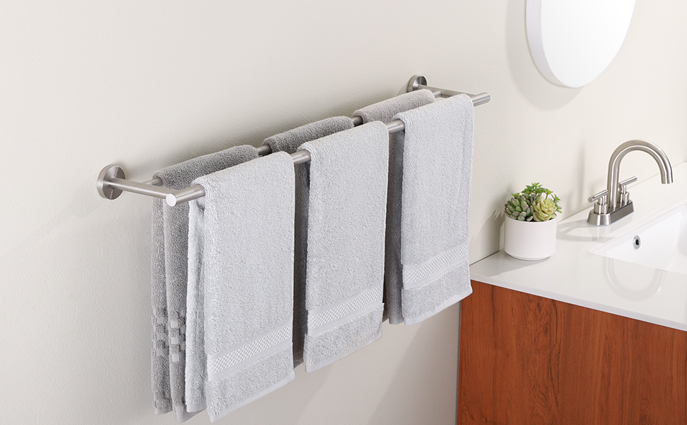 Тримач для рушників KES, подвійний, з нержавіючої сталі SUS304, 60 см, A2001S60