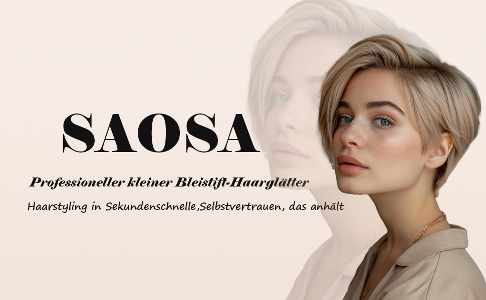 Випрямляч та локон SAOSA 2 в 1, рожеве золото, для короткого волосся, керамічна насадка, 90-220°C, з рукавичкою
