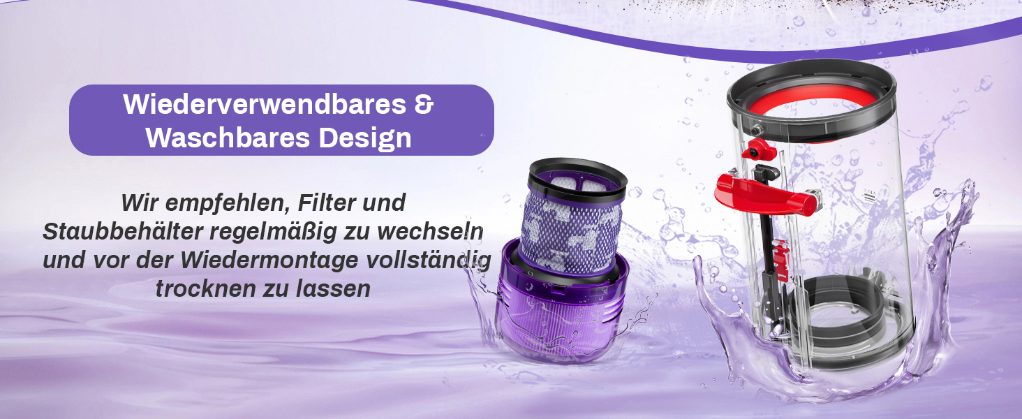 Покращений контейнер для пилу Dyson V11, V15, Zubehör, сумісний з моделями SV14, SV15, SV17, SV22, SV28. Замінні частини: контейнер для пилу + фільтр (970050-01/965443-01)