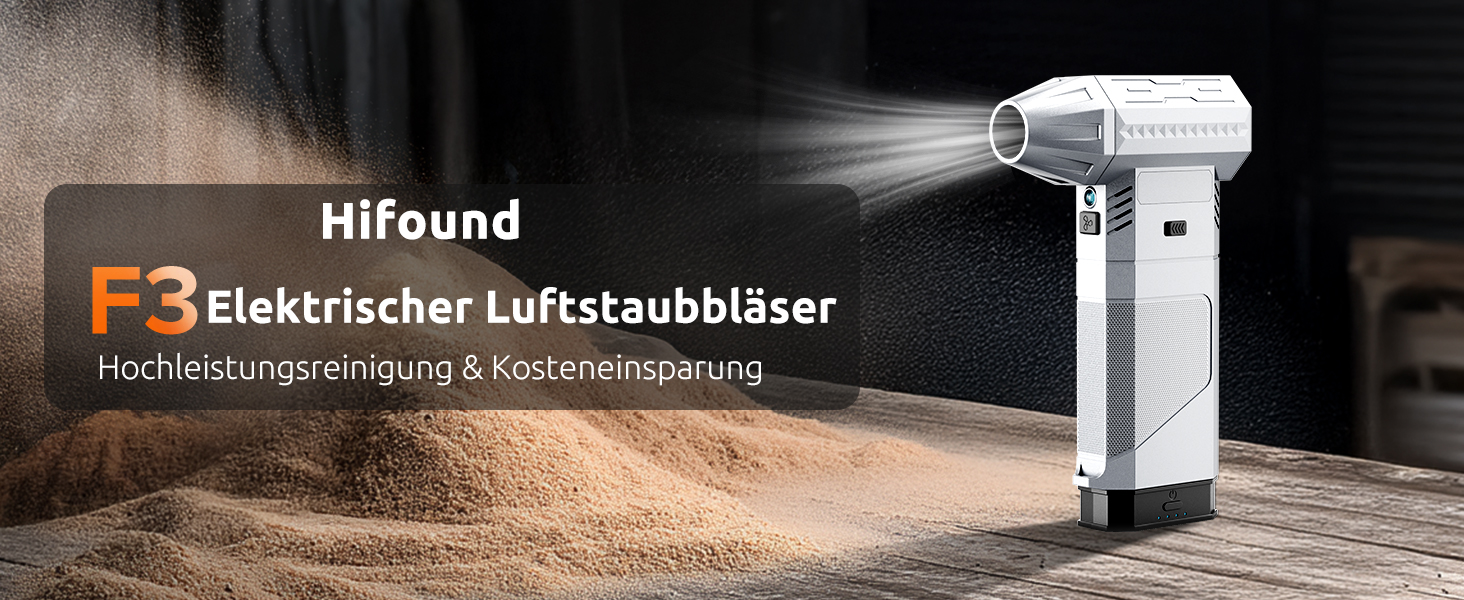 Електричний пилодув Luftduster з акумулятором 8000mAh, 220g повітряного потоку, LED, для ПК, авто та електроніки (срібний)