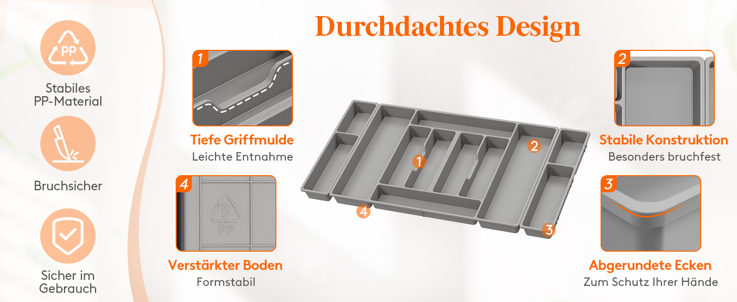 Органайзер для столових приборів Lifewit, 51.6x42 см, на 60 приборів, знімний тримач для кухонного начиння, пластиковий лоток для ложок, ножів, виделок (81.6 x 42 x 5 см)