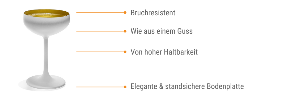 Набір келихів для шампанського Stölzle Lausitz Elements, 6 шт., 230 мл, чорний/бронзовий – елегантні келихи з кришталевого скла без свинцю, придатні для миття в посудомийній машині та ударостійкі