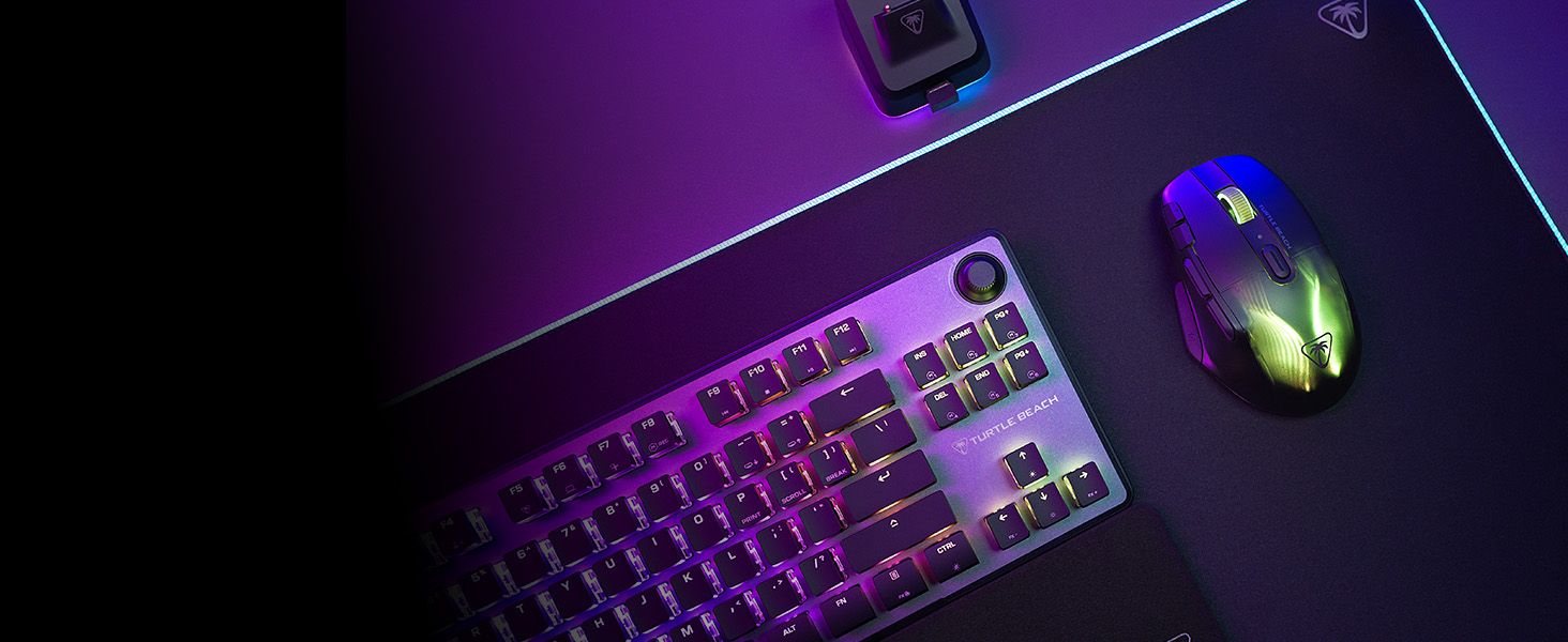 Turtle Beach Vulcan – ігрова механічна клавіатура Titan Switch для ПК з підсвічуванням AIMO RGB та анодованою алюмінієвою рамою (TKL Pro)