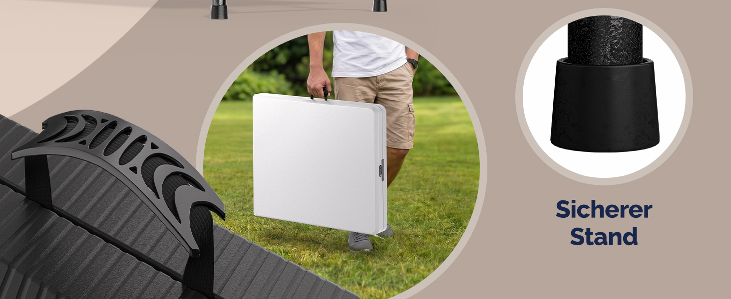 Садовий стіл Casaria® 183x76 см, складний, білий - для саду, тераси, кемпінгу