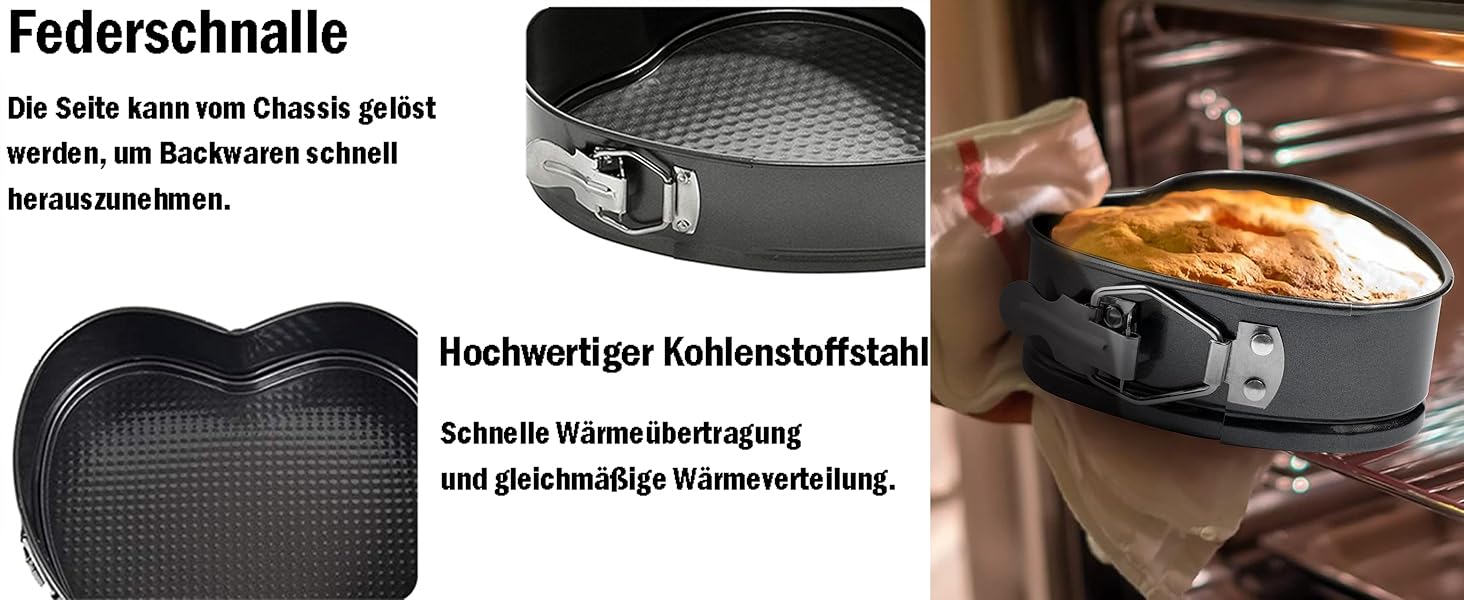 Набір для випічки Sadodo: форми для тортів, кексів, коржів (20/22/24/26 см) + кондитерський мішок з насадками. Антипригарне покриття, знімне дно