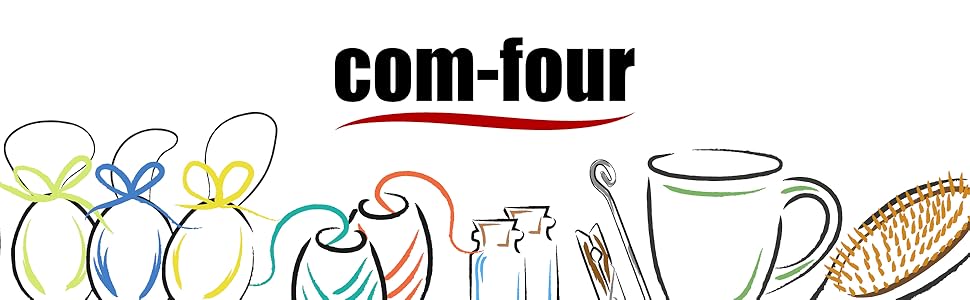 Набір із 4 мисок для змішування com-four різних розмірів (1.2–4 л), з нековзною гумовою основою, носиком і ручкою, білий/чорний