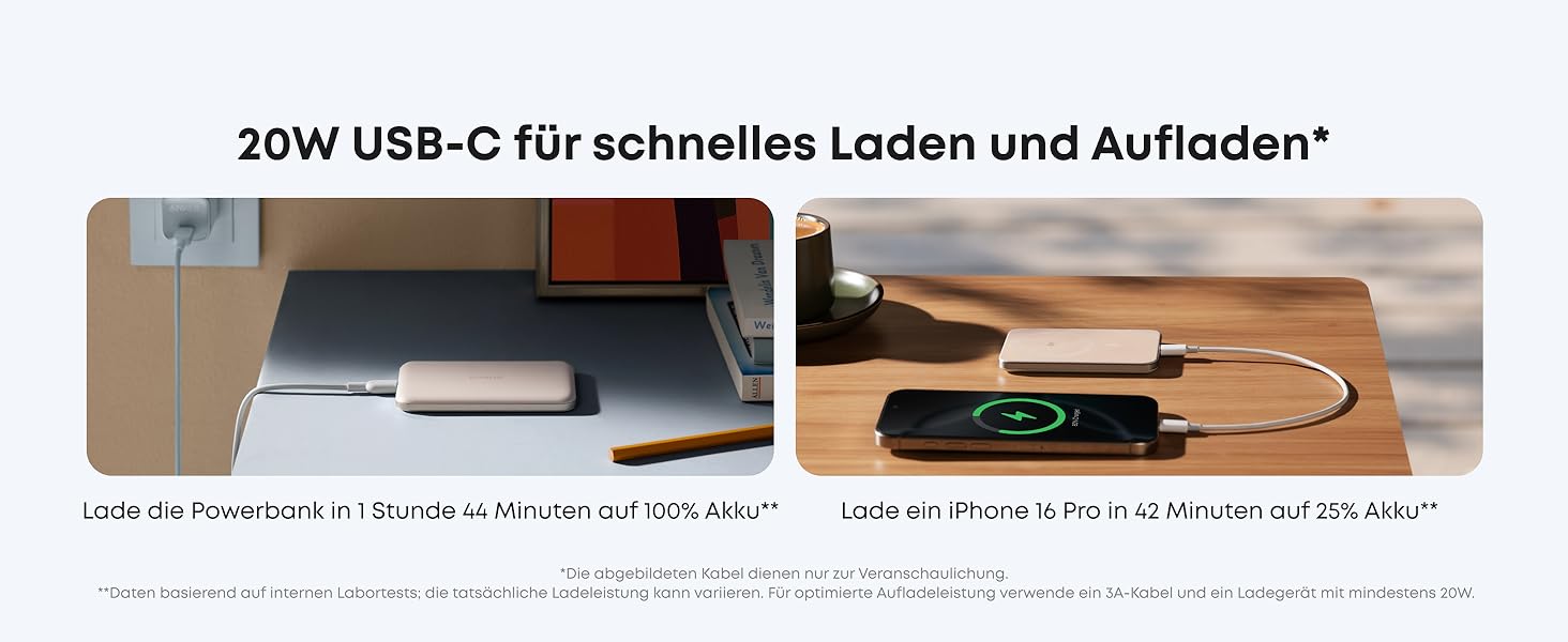 Powerbank Anker Nano: 5000mAh, Qi2, 15W, MagSafe, Золотий