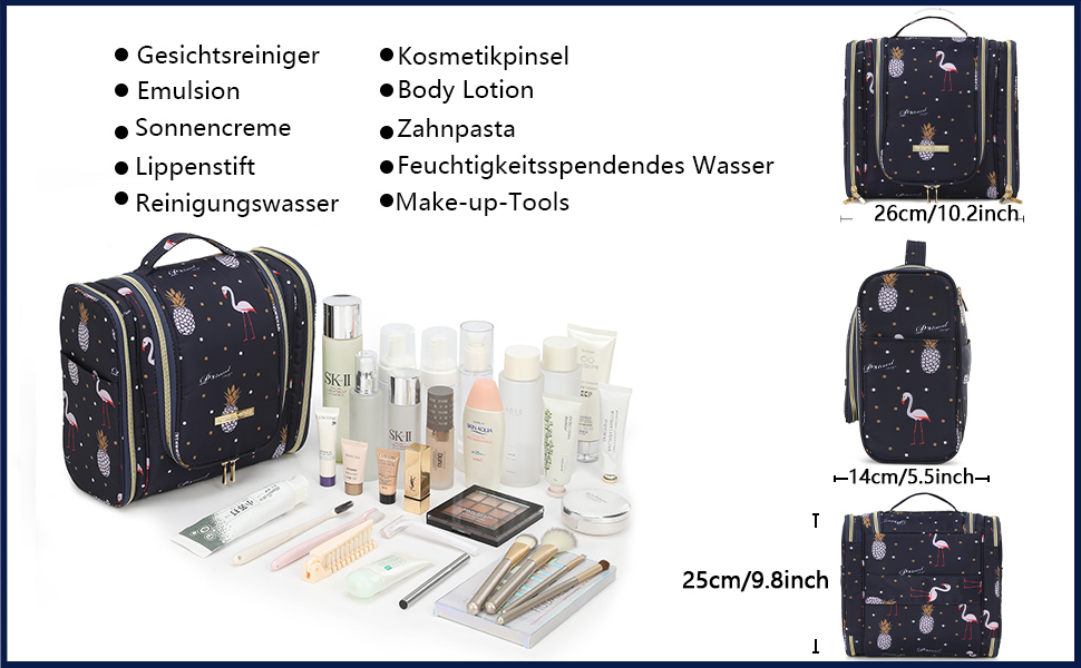 Чоловіча/Жіноча косметичка Lychii для подорожей, водонепроникна, навісна, органайзер, Navy Blue