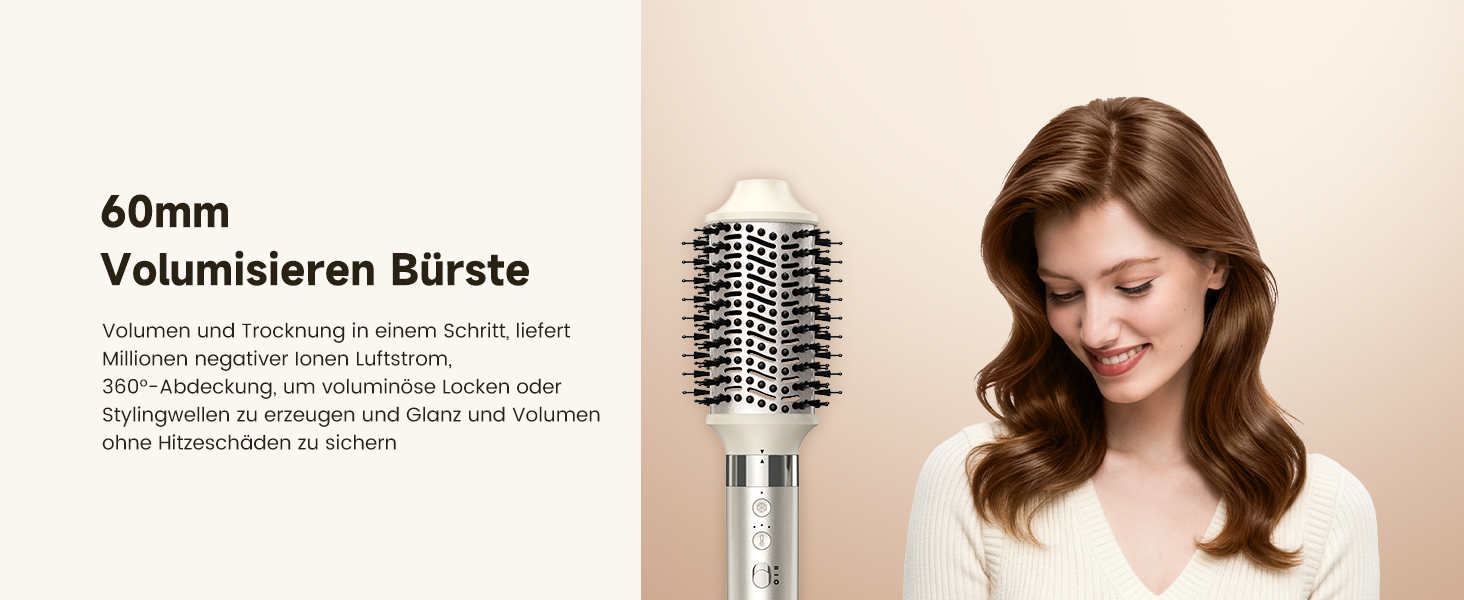 Slopehill Airstyler 5 в 1: Іонський фен, мультистайлер, автоматична плойка, щітка-фен, випрямляч для волосся (Champagne Gold)