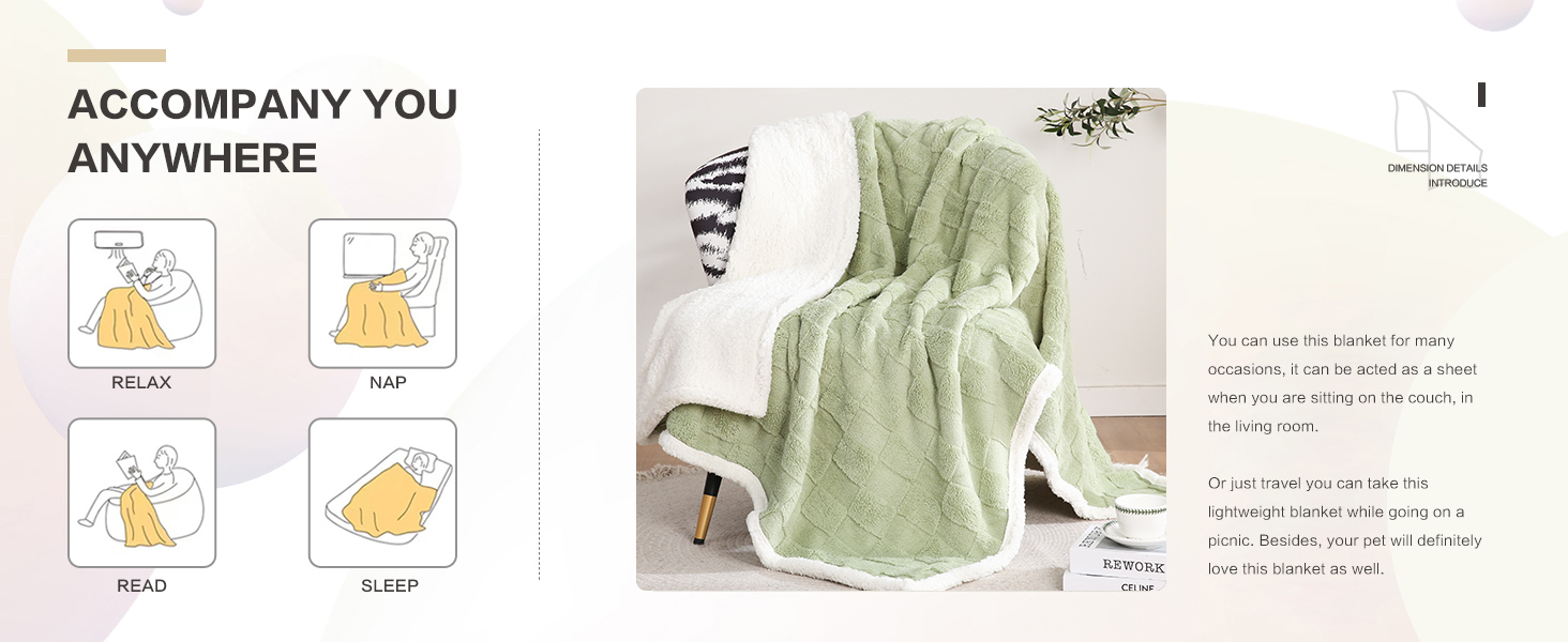 Плед Gracelife Sherpa з м'якого флісу, великий, теплий, 150 x 200 см (80'*90', світло-сірий)