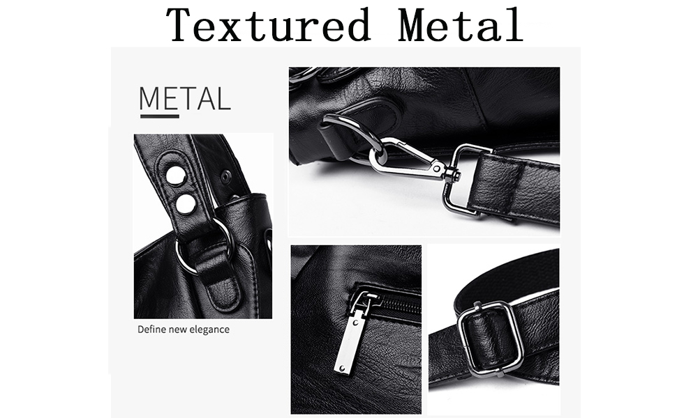 Жіноча сумка-шопер велика шкіряна чорна через плече Hobo Bag Damen - оригінал